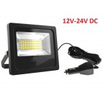 Foco Proyector LED exterior Slim Negro de 12V a 24V 20W IP-66 SMD
