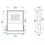 Foco LED exterior PRO 12V-24V DC 50W IP65 Gris