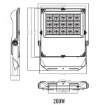 Foco LED exterior PRO 200W IP66 Asimétrico ASI2 Regulable 1-10V