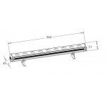 Foco LED exterior bañador pared lineal 18W 1000mm