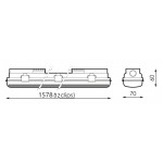 Pantalla estanca Policarbonato ECO para 1 tubo LED de 1500mm, conexión 1 lado