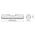 Pantalla estanca Policarbonato ECO para 2 tubos LED de 1500mm, conexión 1 lado