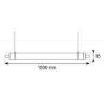 Pantalla estanca Redonda Opal LED IP65 de 1500mm 64W