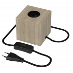 Lámpara Sobresmesa E27 CUBE Madera