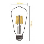 Lámpara LED Edison ST64 Clara E27 5W Filamento Espiral H 2200ºK