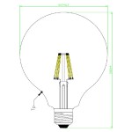 Lámpara LED Globo 125mm Clara E27 7W Filamento 2700ºK CRI90 Regulable
