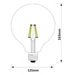 Lámpara LED Globo G125 Gold E27 Filamento 6W 806lm CCT Wifi+Bluetooth, para Smartphone y control voz