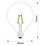 Lámpara LED SOFT Globo 125mm Clara E27 4W Filamento 2700ºK Regulable