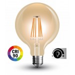 Lámpara LED Globo 125mm Gold E27 7W Filamento 2500ºK CRI90 Regulable