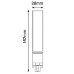 Lámpara LED PL G24 1100LM 10W Blanco Neutro