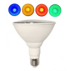 Lámpara LED PAR38 E27 18W 230V, ángulo 125º Colores