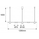 Lámpara Colgante Aluminio MiniIDrum LED 39W con 1 mt. cable y florón