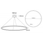 Lámpara Colgante Circular Aluminio ANELL 1000mm LED 85W con cable y florón, en Blanco ó Negro