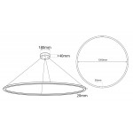 Lámpara Colgante Circular Aluminio ANELL 1200mm LED 100W con cable y florón, en Blanco ó Negro