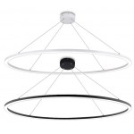 Lámpara Colgante Circular Aluminio ANELL 1000mm LED 85W con cable y florón, en Blanco ó Negro