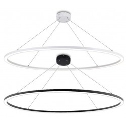 Lámpara Colgante Circular Aluminio ANELL 1000mm LED 85W con cable y florón, en Blanco ó Negro