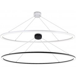 Lámpara Colgante Circular Aluminio ANELL 1200mm LED 100W con cable y florón, en Blanco ó Negro