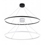 Lámpara Colgante Circular Aluminio ANELL 800mm LED 60W con cable y florón, en Blanco ó Negro