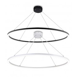 Lámpara Colgante Circular Aluminio ANELL 800mm LED 60W con cable y florón, en Blanco ó Negro