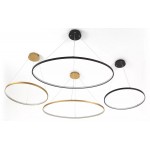 Lámpara Colgante Circular Aluminio ANELL 1500mm LED 68W con cable y florón, en Blanco, Negro ó Dorado