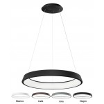 Lámpara Colgante Circular Aluminio NORDIC 600mm LED 36W con 1 mts. cable y florón