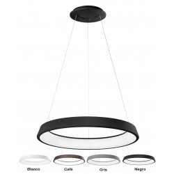 Lámpara Colgante Circular Aluminio NORDIC 600mm LED 36W con 1 mts. cable y florón