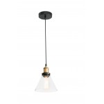 Lámpara Colgante Vintage Copa Cristal con p/lampara E27, cable y florón