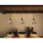 Lámpara Colgante Vintage Copa Cristal con p/lampara E27, cable y florón