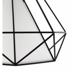 Lámpara Colgante Vintage estructura metálica Negra Diamante con pantalla y p/lampara E27 con cable y florón