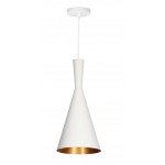 Lámpara Colgante Vintage Metálica Modelo 01Eco con p/lampara E27, 1 mt cable y florón, Blanco ó Negro