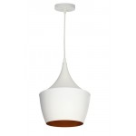 Lámpara Colgante Vintage Metálica Modelo 02Eco con p/lampara E27, 1 mt cable y florón, Blanco ó Negro