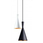 Lámpara Colgante Vintage Metálica Modelo 01 con p/lampara E27, 1,5 mts cable y florón, Blanco ó Negro