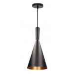 Lámpara Colgante Vintage Metálica Modelo 01Eco con p/lampara E27, 1 mt cable y florón, Blanco ó Negro