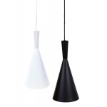 Lámpara Colgante Vintage Metálica Modelo 01Eco con p/lampara E27, 1 mt cable y florón, Blanco ó Negro