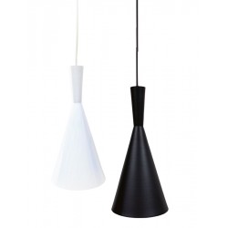 Lámpara Colgante Vintage Metálica Modelo 01Eco con p/lampara E27, 1 mt cable y florón, Blanco ó Negro