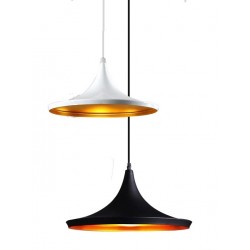 Lámpara Colgante Vintage Metálica Modelo 03 con p/lampara E27, 1,5 mts cable y florón, Blanco ó Negro