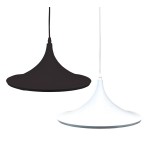 Lámpara Colgante Vintage Metálica Modelo 03Eco con p/lampara E27, 1 mt cable y florón, Blanco ó Negro