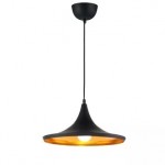 Lámpara Colgante Vintage Metálica Modelo 03 con p/lampara E27, 1,5 mts cable y florón, Blanco ó Negro