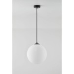 Lámpara Colgante Vintage Globo Blanco 300mm con p/lampara E27 cable y florón