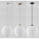 Lámpara Colgante Vintage Globo Blanco 300mm con p/lampara E27 cable y florón
