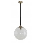 Lámpara Colgante Vintage Globo Cristal con p/lampara E27 Dorado, cable y florón