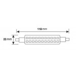 Lámpara LED R7s 118mm diámetro 21,5mm 230V 10W 1000Lm