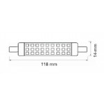 Lámpara LED R7s 118mm diámetro 14mm 230V 10W 780Lm