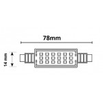 Lámpara LED R7s 78mm diámetro 14mm 230V 5W 480lm