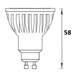 Lámpara LED GU10 COB 6W 50º, Regulable