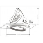Foco orientable empotrar LED COB 30W Blanco Frío, corte 175mm
