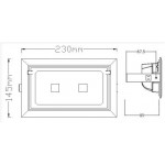 Foco Rectangular empotrar LED 40W (2X20W)