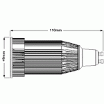 Lámpara LED GU10 9W, Banca Fría, Bridgelux